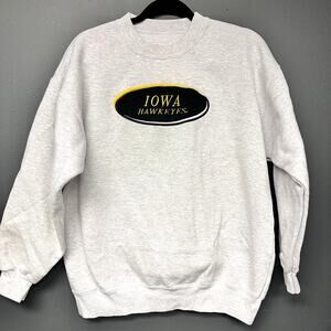 Dodger LG grey vintage men's Iowa University Hawkeyes crew neck sweatshirt LG